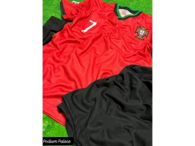 Resim Milli Takım R.o.n.a.l.d.o Portekiz Şampiyonlar Ligi Kırmızı Siyah Çocuk Forması 4lüset ZYN16 