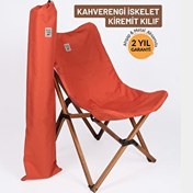 Resim Bag The Joy Ahşap Katlanır Kahverengi İskelet Kiremit Kamp ve Bahçe Sandalyesi 