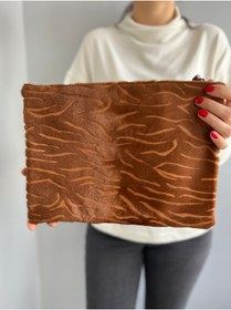 Resim pionoi Hakiki Deri El Çantası Clutch Tablet Ipad/tablet Kılıfı Astarlı (KAHVERENGİ) 