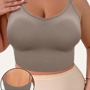 Resim Tek Paket 1XL-4XL Kadınlar İçin Plus Beden Katı Tonlarda Çıkarılabilir Pedli ve Ayarlanabilir Askılı, Her Mevsim için 5 Renk Seçeneğiyle Üstten Giyilen Sütyen 