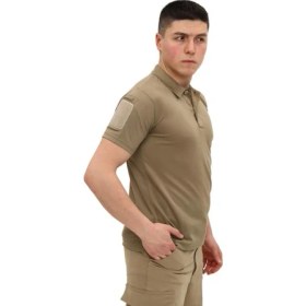 Resim Single Sword Kısa Kollu Taktik Polo Yaka Tişört Renk: Bej Beden: L 