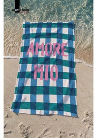 Resim Marte Home Amore Mıo Baskılı Plaj Havlusu MAvi 