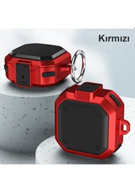 Resim Microsonic Samsung Uyumlu Galaxy Buds Live Kılıf Darbeye Dayanıklı Sert Koruyucu + Askılık Kırmızı 