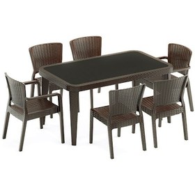 Resim Bintaşmobilya Wenge Dış Mekan Bahçe Masa Sandalye Takımı (429540360) Venge 