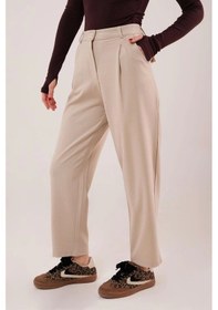 Resim Defymoda Kapama Cep Detaylı Krem Pantolon Krem 