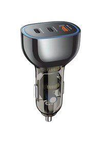 Resim 68w Araç Şarj Cihazı Type-c Çoklu Çıkış Süper Hızlı Telefon Laptop Uyumlu 