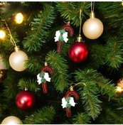 Resim Yılbaşı Ağacı Süsleri Şekerfigürlü Asmalı Set Kırmızı 3'lü-2738 