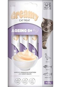 Resim M-pets 6+ Krema Kedi Ödül Maması 4x15 Gr 244-30046.01 