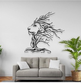 Resim Hayvan Figürlü Tablo Aslan Ağacı Tasarımı Lazer Kesim Metal Tablo 