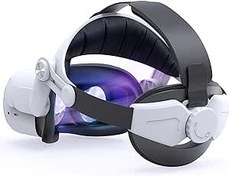 Resim YOGES Oculus Quest 2 ile Uyumlu Baş Kayışı, Rahat Cilt Dostu PU Yüzey, Ayarlanabilir ve Hafif Elit Kayış Aksesuarları, VR Kulaklıkta Gelişmiş Destek 