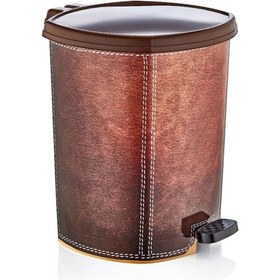 Resim Deri Desenli Köşeli Pedallı İç Kovalı Çöp Kovası No 4 39 Cm 20lt 