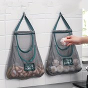 Resim Sarımsak, Patates ve Soğan için Havalandırma Mesh Depolama Torbası - Mutfak ve Yiyecek Depolama Organizatörü, Dayanıklı Plastik Askı, Gıda İletişim Güvenli, Alan Tasarruflu Depolama Çözümü 