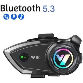 Resim Y80 Motosiklet Kask Kulaklık Intercom Işıklı Motorsiklet Interkom 