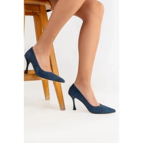 Resim Sivri Burunlu Süet Topuklu Özel Üretim Stiletto Klasik Kadın Ayakkabı 