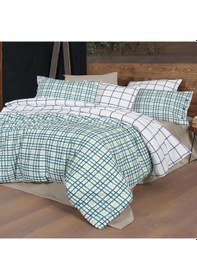 Resim Mayon King Size Battal Boy %100 Pamuk Flanel Pazen Nevresim Takımı Mavi MAVI 