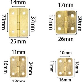 Resim Bronz Mobilya El Sanatları İçin Vidalı Evler Mücevher Kutusu Menteşeleri Dolap Aksesuarları Donanım Kapı Menteşeleri 18x16mm 