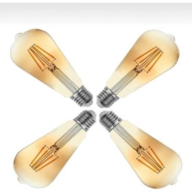 Resim Edison Dekoratik Rustik Armut Ampul Flamanlı 4 Watt Tasarruflu Ampul 4 Adet 