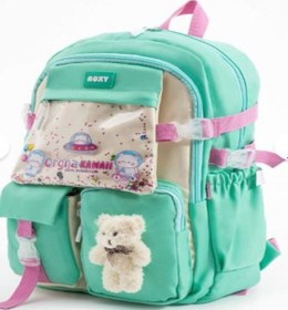 Resim Trg Yeşil Roxy Kore Kawaii Ayıcıklı Okul Çantası Seti Sırt Çantası+beslenme Çantası+kalemlik 