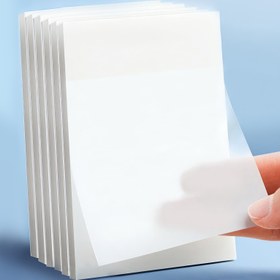Resim 1 adet/5 adet, 50 Yaprak/250 Yaprak, Şeffaf Yapışkanlı Su Geçirmez Not Kağıtları, Öğrenci ve Ev Ofisi Kullanımı için Yapıştırılabilir Kağıt 