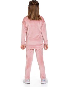 Resim My Kids Wear Kadife Basic Düz Renk Çocuk Takım Somon 