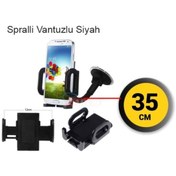 Resim Oto Telefon Tutucu Spralli Vantuslu Siyah 35CM 