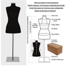 Resim Videolu Ürün-38 Beden Iğne Batabilen Terzi Mankeni Prova Mankeni 527200838 