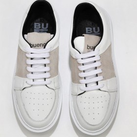 Resim Bueno Shoes Beyaz Bej Deri Süet Kadın Spor Ayakkabı 01wu10303 