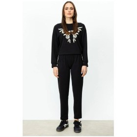 Resim On Fashion Cebi Düğme Detaylı Dar Paça Kadın Pantolon 25y.on.pnt.56133.01 Siyah 