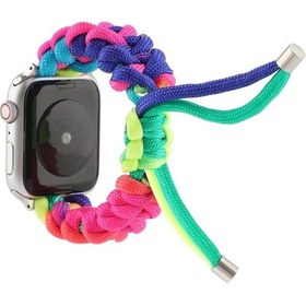 Resim Şemsiye Kordon Gökkuşağı Saat Kordonu iOS Uyumlu Ultra 49mm-watch Ultra 2 49mm / Seri 9-8-7 45mm / Se 3-se 2-6-se-5-4 44mm / 3-2-1 42mm 
