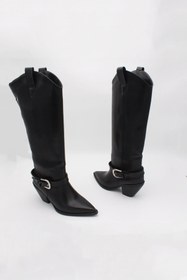 Resim ENDİCAN 277 1104-T Kadın Kovboy Çizme SIYAH CILT 