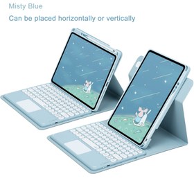 Resim Klavyeli iPad Pro 11 İnç/iPad Air 5. ve 4. Nesil/iPad 10. Nesil 2020/7. Nesil 2019/iPad Air 3/iPad Pro 10,5 için Kasa - Çıkarılabilir Manyetik Klavye Kapak, Kalemtutuculu & Çoklu Dokunmatik Trackpad - Açık Renk 