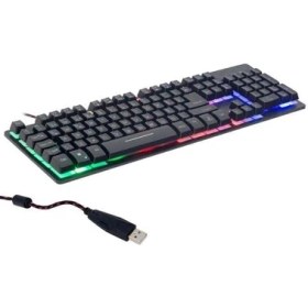 Resim Hello HL-18744 USB Kablolu Metal Kasa Mekanik Hisli Rgb Işıklı Oyuncu Gaming Klavye 