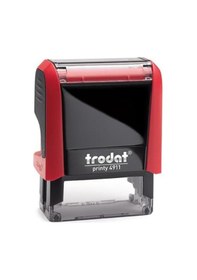 Resim Trodat Standart Kaşe Otomatik 38x14 Kırmızı Kasa Kırmızı Keçe 491 