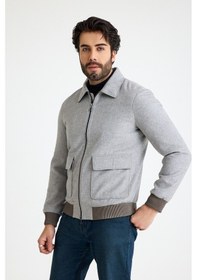 Resim Franko Armondi Klasik Erkek Deri Ceket E51-kd-2902-24132 Gri 