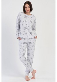 Resim Vienetta Kadın Jakarlı Uzun Kol Gri Pijama Takım C2t3n0o204 001 
