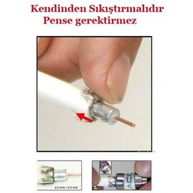 Resim Novacom Rg 6 Kendinden Sıkmalı F Konnektor 50 Adet 