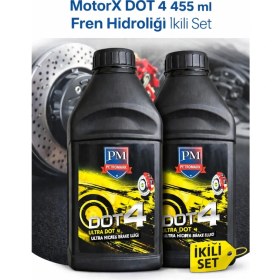 Resim Motorx Fren Hidrolik Yağı Dot 4 455 ml Ikili Set Üstün Isı Dayanımlı 