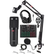 Resim BM800 Live Head Set Efektli Ses Kartı Mikrofon Kulaklık Stand Kayıt Canlı Yayın Seti (Pc ve Telefon) 