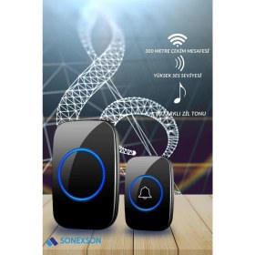 Resim Sonex Kablosuz Uzaktan Kumandalı LED Kapı Zili 