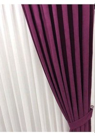 Resim Evdepo Home Deniz Soft Pileli Fon Perde Mor (446545092) Mor 