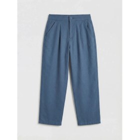 Resim LC Waikiki Lcw Kids Indigo Keten Karışımlı Pileli Erkek Çocuk Pantolon 