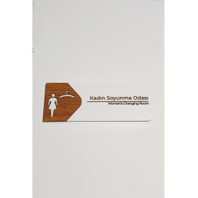 Resim Kuzeylina Kadın Soyunma Odası Kapı Tabelası | 19x7 cm Çift Katmanlı 