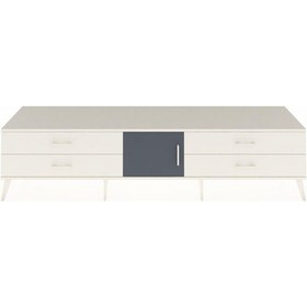 Resim Hyperion Tv Ünitesi Tek Raflı 4 Çekmeceli Tek Kapaklı 220x44x51 Aytaşı-antrasit/aytaşı Antrasıt/aytası - Aytası 