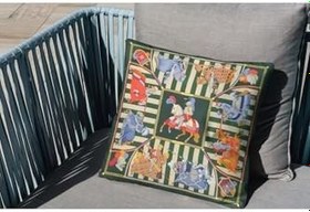 Resim rugs modern Kırlent Yeşil Turuncu Mavi Şövalye At Temalı Pillow55, 45 x 45 
