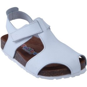 Resim Toddler 8324 Anatomik Deri Mantar Taban Beyaz Sandalet Beyaz 
