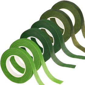 Resim 6 adet miandudu Yeşil Çiçekli Bant - 1.5m Uzunluk, 12.5mm Genişlik, DIY Çiçek Düzenlemeleri, El Sanatları ve Hediye Paketleme için Yapışkan Kağıt, Çiçek Bantı, El Sanatları Malzemeleri, Dekoratif Bant, Dayanıklı Yapışkan 