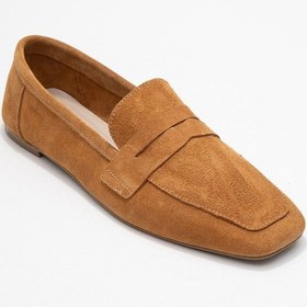 Resim Luvi Shoes Morne Taba Süet Hakiki Deri Kadın Loafer Ayakkabı Taba Süet 