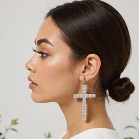 Resim 2 adet - Kadınlar için Süslü Haç Damlası Küpeler - Lüks Minimalist Bakır Haç Tasarımı, Arkadaşlar, Anne, Meslektaşlar için Hediye Edilebilecek Evlilik Partisi Günlük Takı (2 Renk Mevcut), Onun İçin Hediye | Minimalist Takı | Sofistike Bitiş 