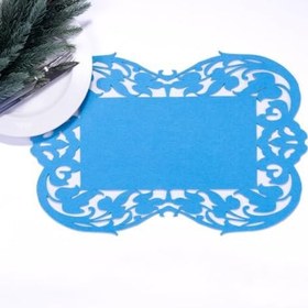 Resim Bimotif Açık mavi keçe amerikan servis - flower - 27x44 cm 2 adet 