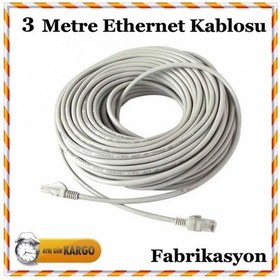 Resim 3 Metre Ethernet Adsl Internet Kablosu Cat5E 